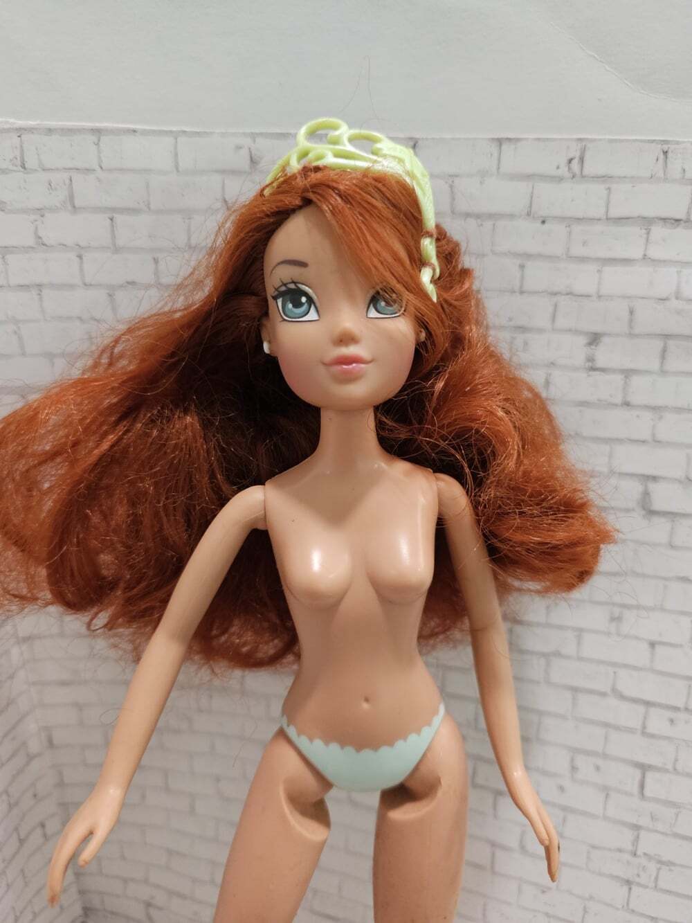 Winx Club Bloom Doll Jakks Pacific 2012 Red Hair Fairy Crown Nude OOAK